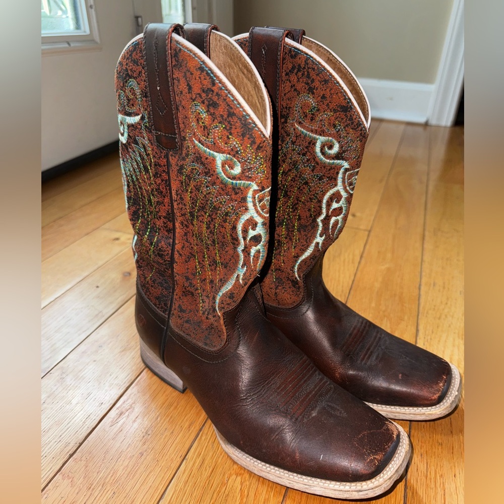 Ariat Kids Mesteno Rusty Rough Cinnamon Sq Toe Boot